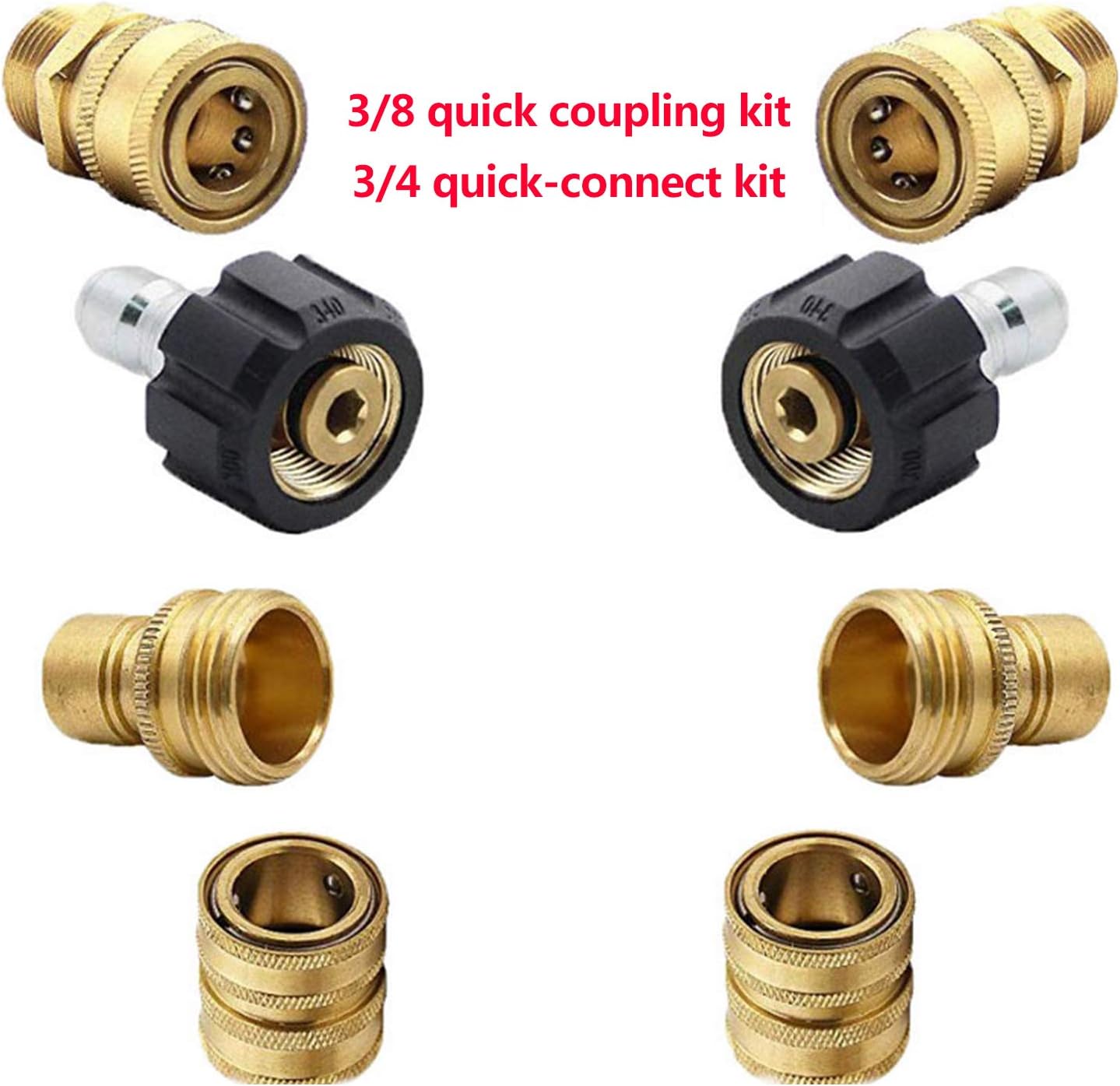 8Pcs High Pressure Cleaning Machine Adapters Quick Coupling Kit
