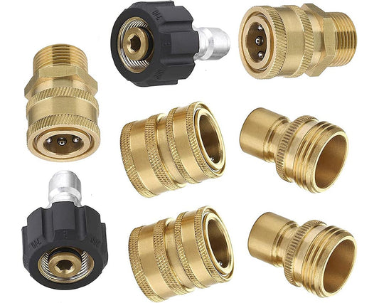8Pcs High Pressure Cleaning Machine Adapters Quick Coupling Kit