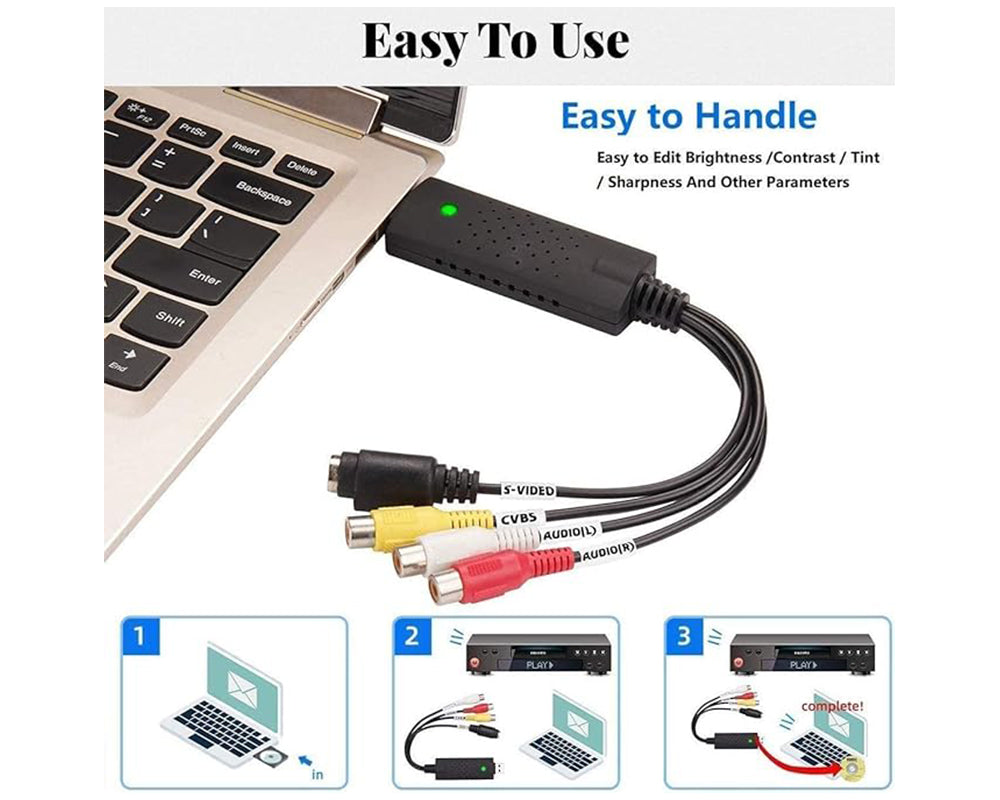 Audio Video Grabber USB 2.0 - Plug & Play Converter