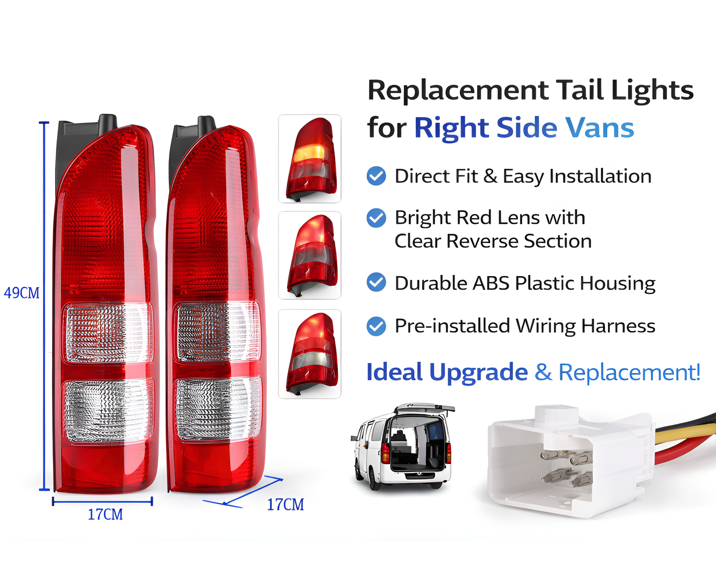 Right Car Tail Light Rear Brake Lamp Signal Light for Toyota Hiace