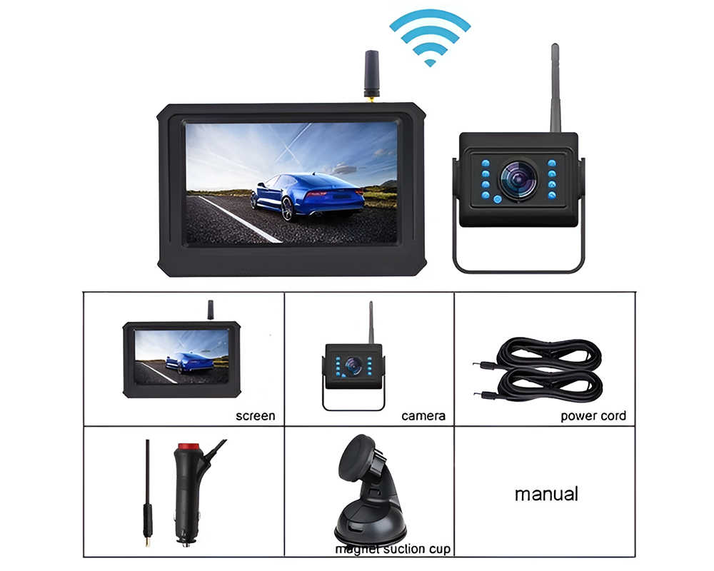 Wireless Reversing Camera System – 4.3” HD Display, Night Vision & IP69 Waterproof