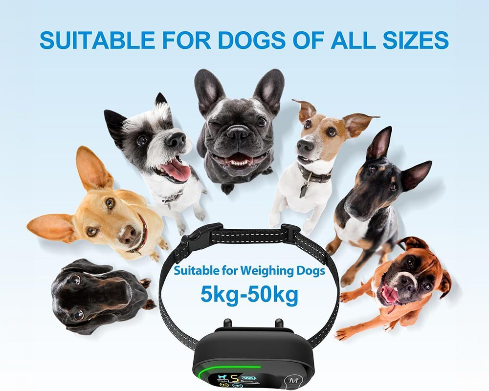 Rechargeable Smart Barking Collar, Anti Bark Training Collar with 5 Adjustable Sensitivity Beep and Vibration No Shock