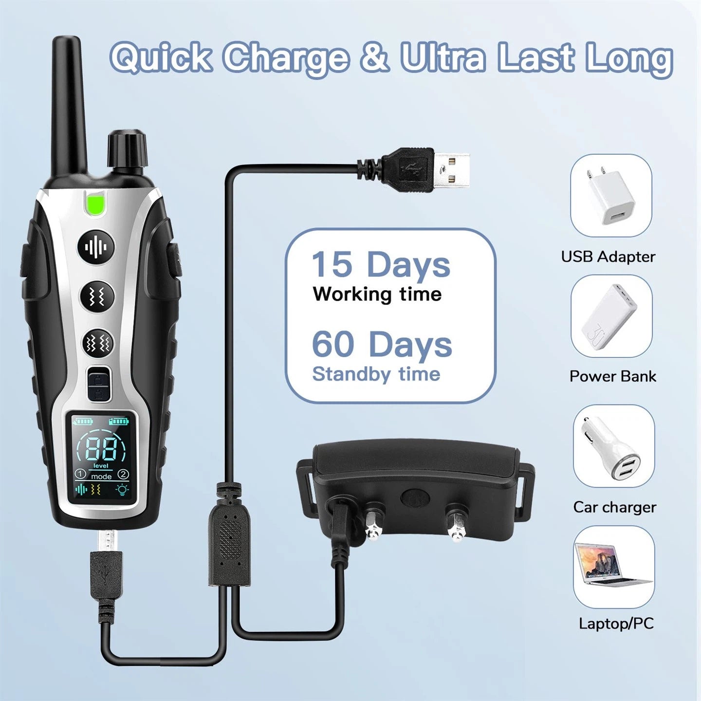 Rechargeable Dog Training Collar with 3 Modes