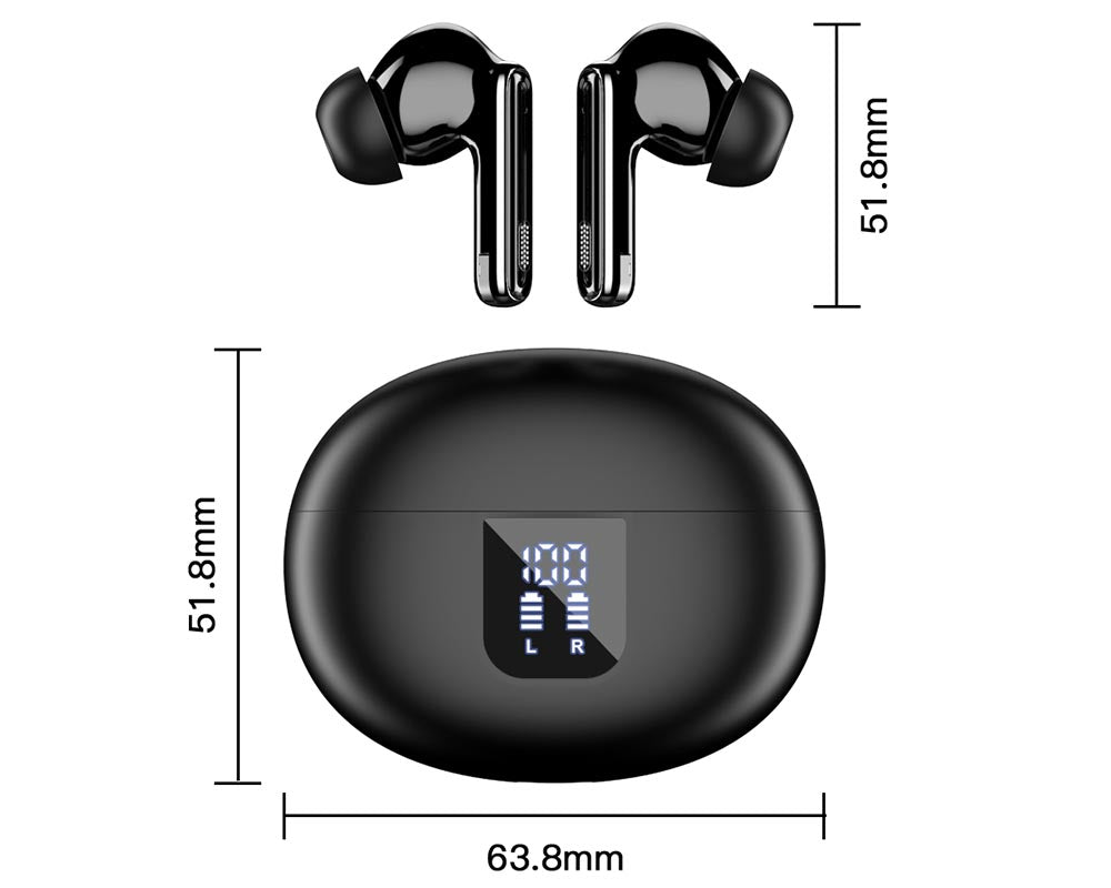 Wireless Bluetooth Headset Q10 Wireless Bluetooth Headset Q10 – ANC Noise Cancelling + ENC with Digital Display
