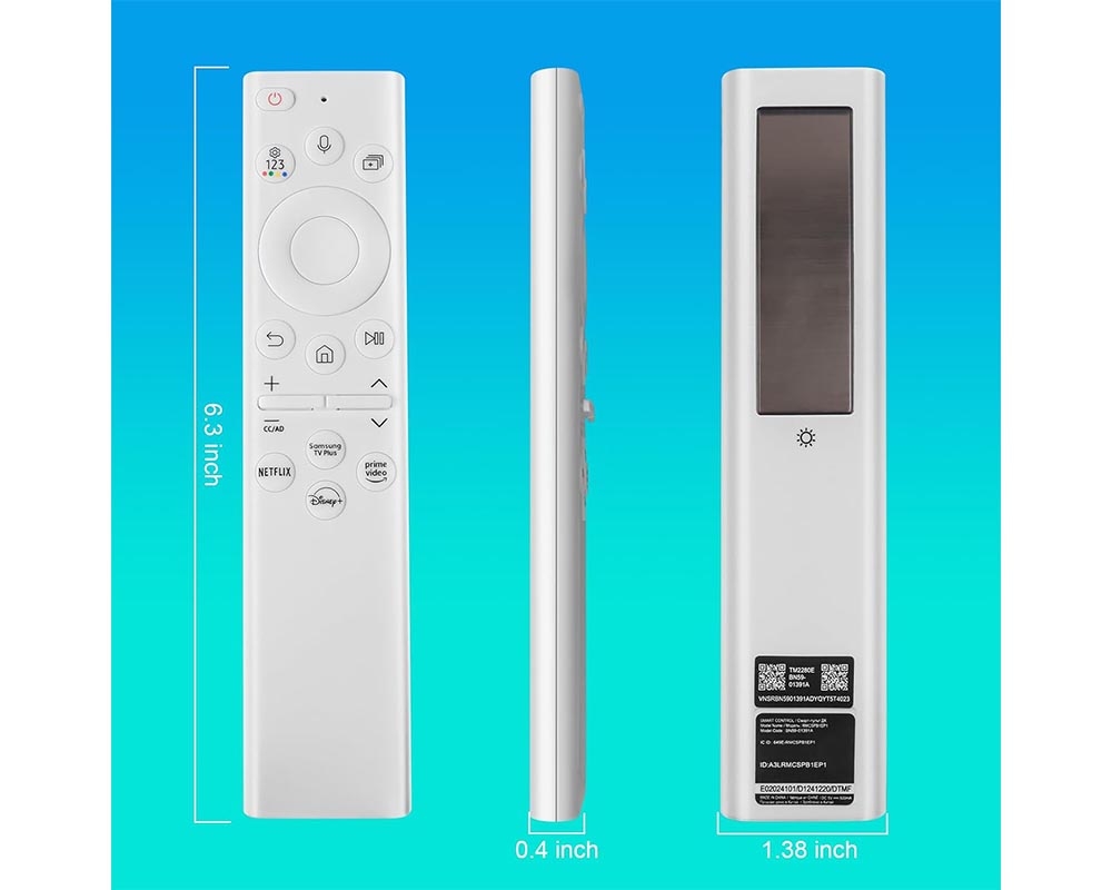 BN59-01391A Solar Voice Remote Replacement for Samsung Frame TV Remote with Bluetooth Rechargeable Solar Cell, Compatible with Samsung 2021-2023 Neo LED Smart 4K Ultra HD TV, 4 Shortcut Buttons, White
