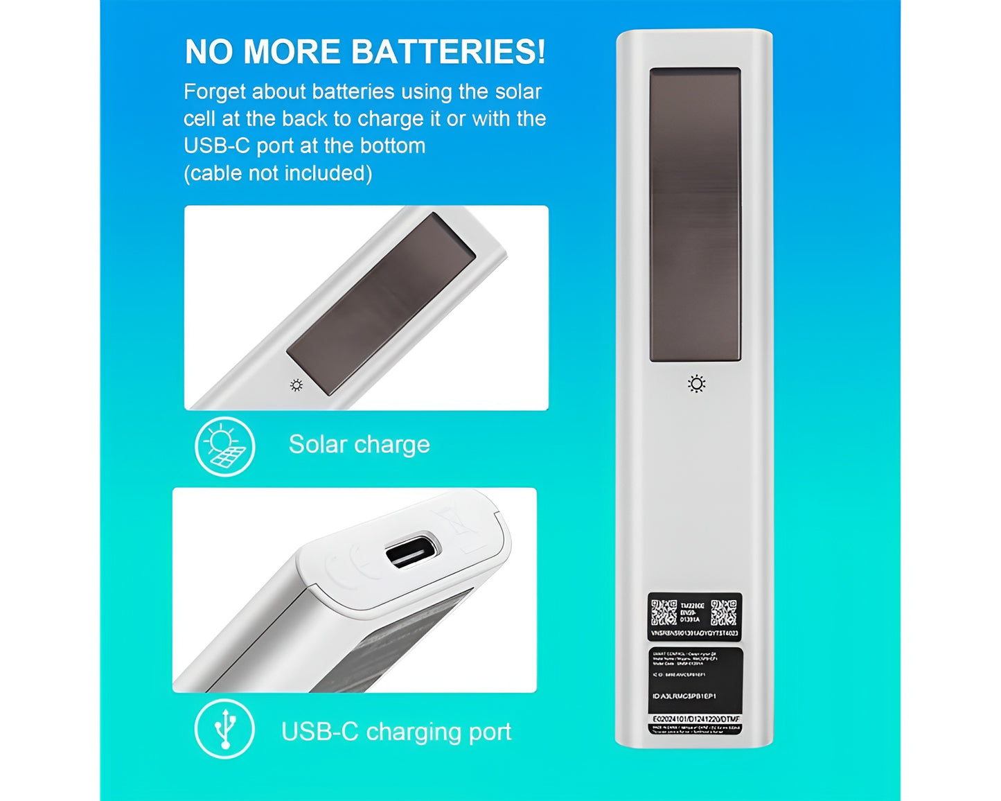 Rechargeable Solar Samsung TV Remote
