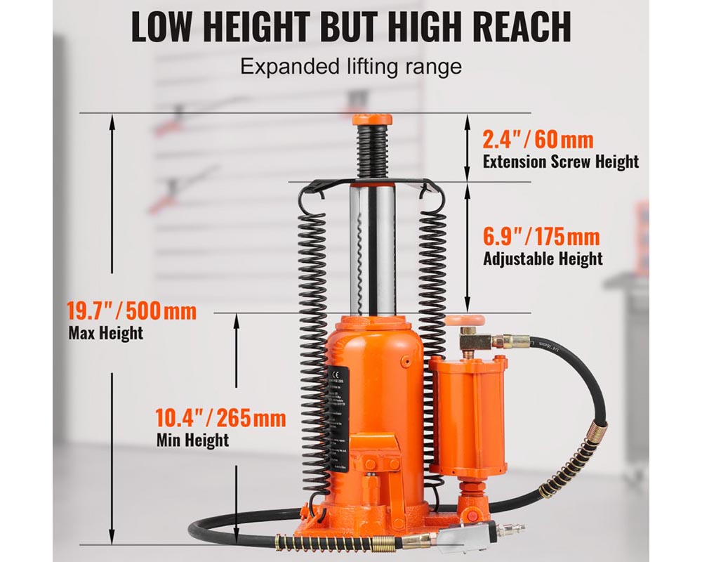 20 Ton Air Hydraulic Bottle Jack - Heavy-Duty Lifting for Cars