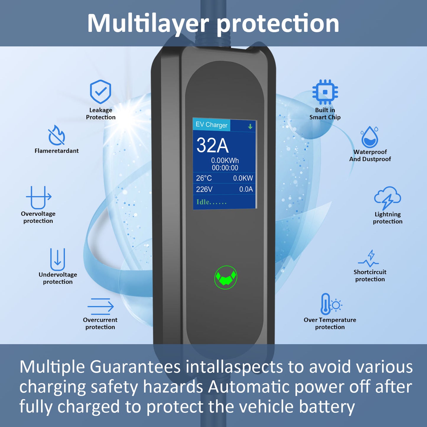16AEV Charging Station Portable EV Charger Type2  16A Cable, Electric Vehicle Charger AU Plug