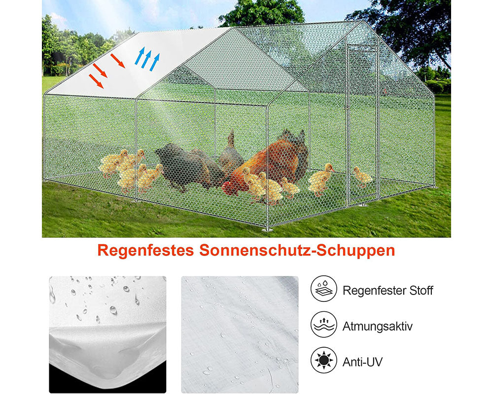 Galvanised Steel Outdoor Chicken Coop 4Mx3M