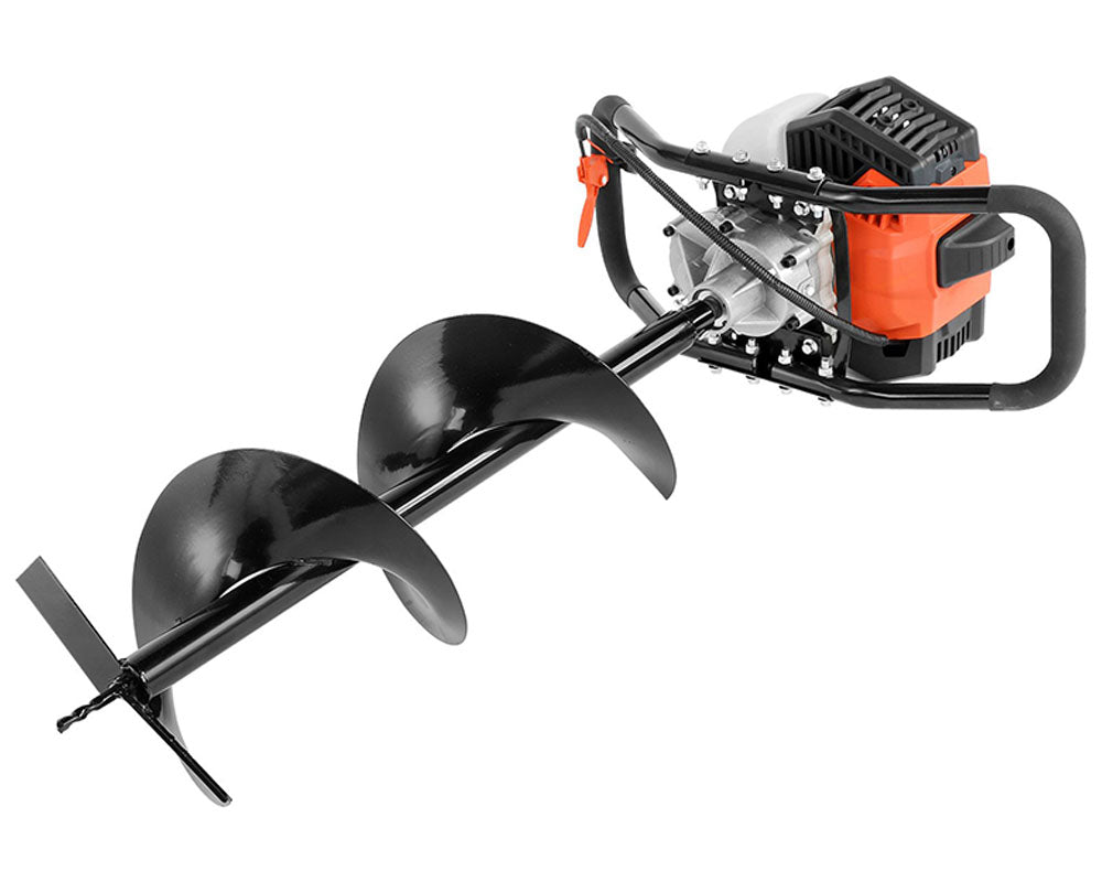 52cc Gas Powered Post Hole Digger – 1450W Earth Auger with 6" and 10" Drill Bits and Extension Rods