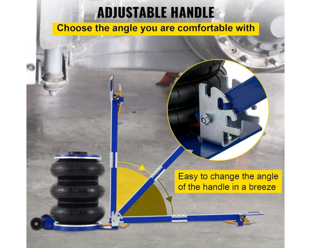 Air Jack Triple Bag Pneumatic Lift Jack with Adjustable Handle for Cars, SUVs, Garage Repairs
