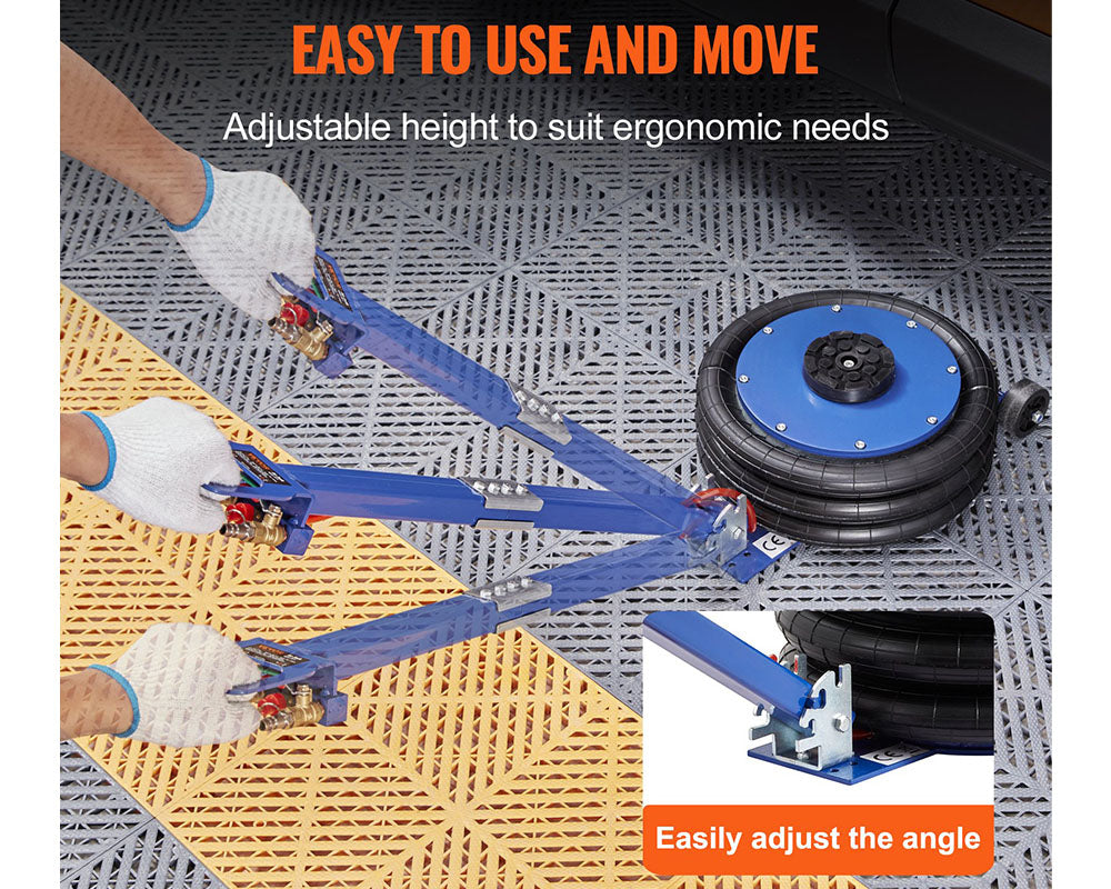 Air Jack Triple Bag Pneumatic Lift Jack with Adjustable Handle for Cars, SUVs, Garage Repairs