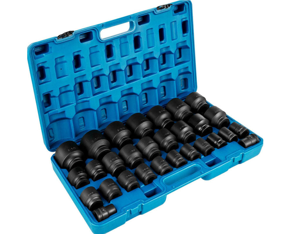 3/4 Inches 29-Piece Impact Socket Set – 6-Point, CR-M0 Construction, Rugged Design, with Storage Cage