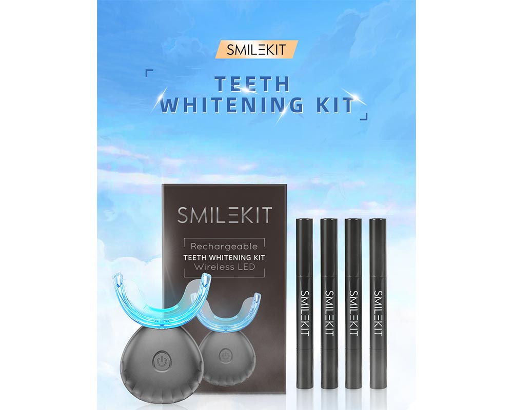SMILEKIT Teeth Whitening Kit with 16 LED Accelerator Light