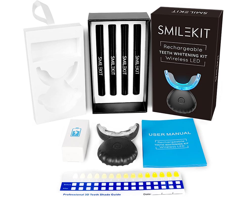 SMILEKIT Teeth Whitening Kit with 16 LED Accelerator Light
