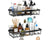 Shower Caddy Shelf Organizer Rack - 2 Pack Self-Adhesive Black Bathroom Shelves with Hooks