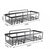 Shower Caddy Shelf Organizer Rack - 2 Pack Self-Adhesive Black Bathroom Shelves with Hooks