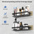 Shower Caddy Shelf Organizer Rack - 2 Pack Self-Adhesive Black Bathroom Shelves with Hooks