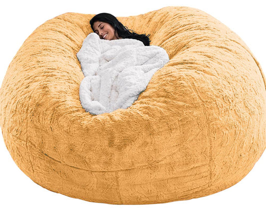 Round Soft Fluffy Bean Bag 180 x 90 cm