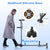 Double Handle Cane with Alarm LED Light Adjustable Walking Stick for Elderly