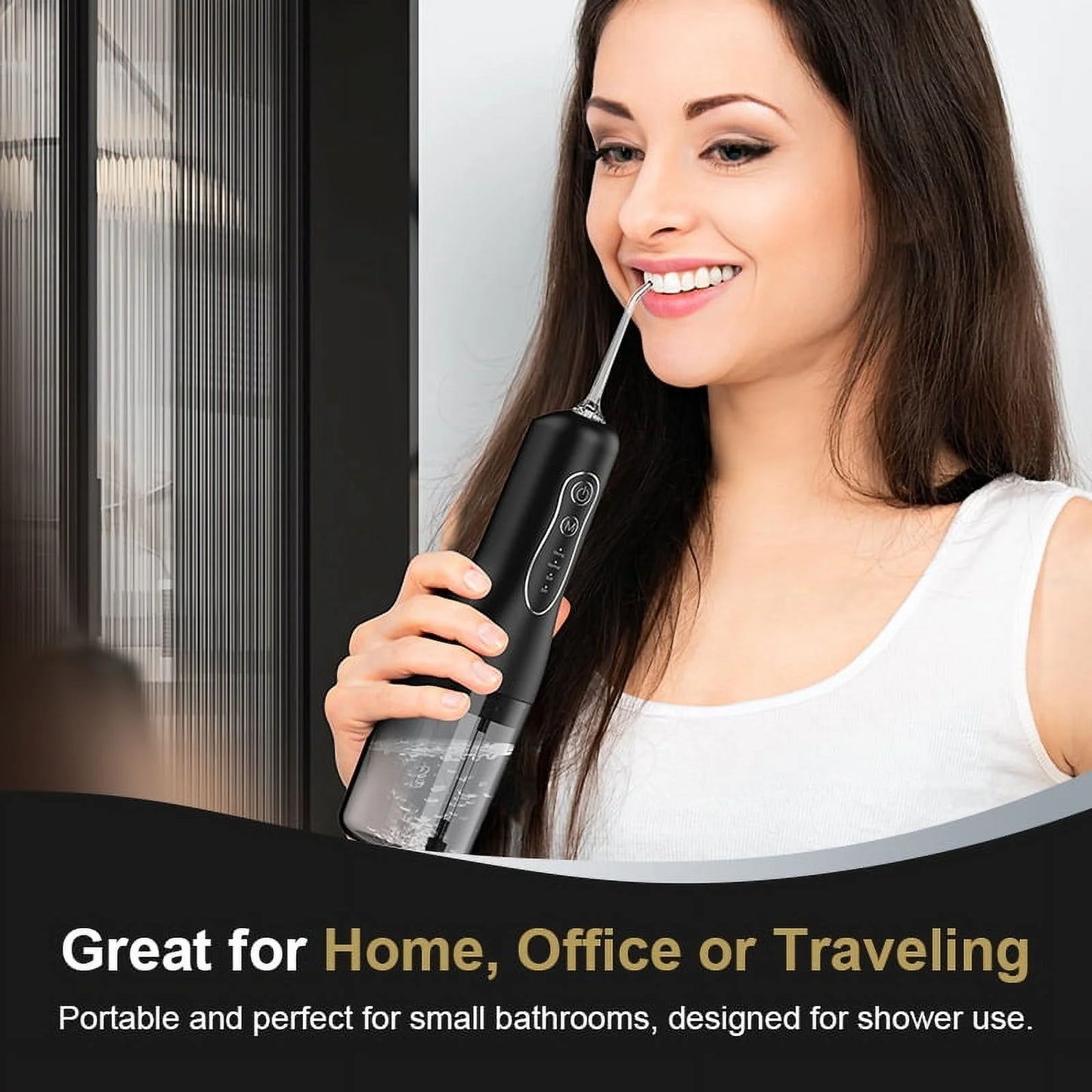 Water Dental Flosser Pick for Teeth - 4 Modes Cordless Portable 260ML Larger Tank Water Teeth Cleaner IPX7 Waterproof Flossing Cleaning Picks for Home Travel