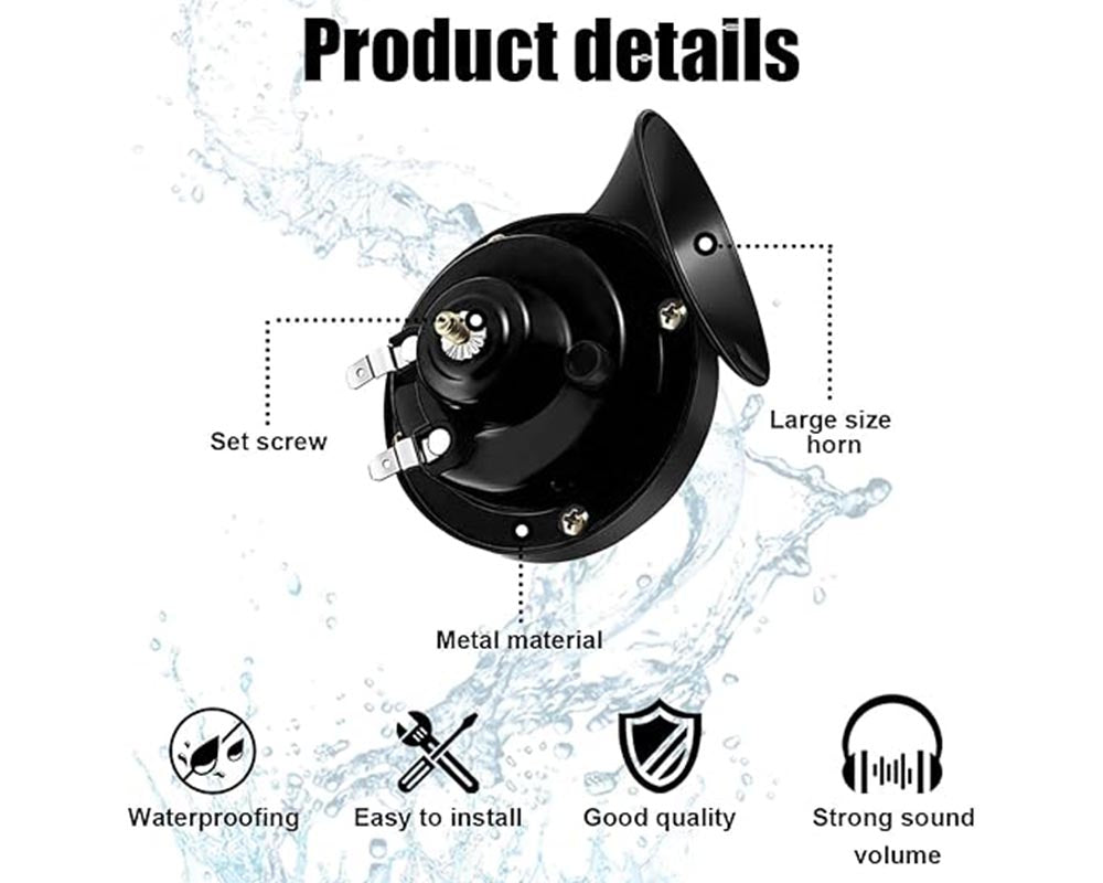 12V Waterproof Air Snail Horn for Car, Truck, Boat