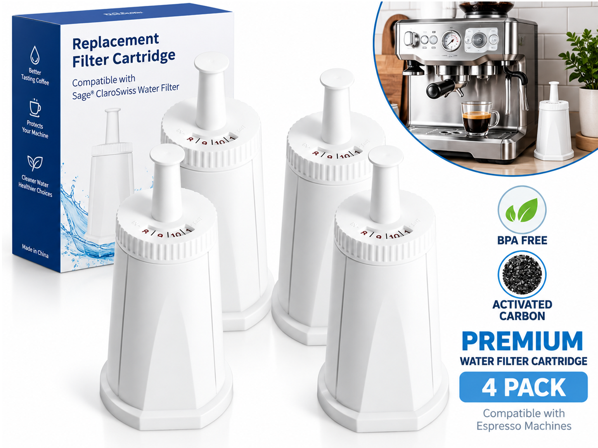 Coffee Machine Water Filter BES008 4 Pack Replacement Water Filters for Espresso Machines
