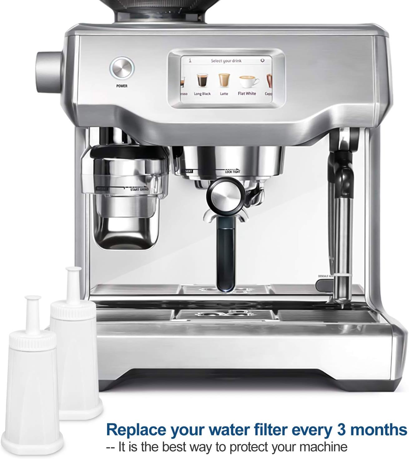 Coffee Machine Water Filter BES008 4 Pack Replacement Water Filters for Espresso Machines