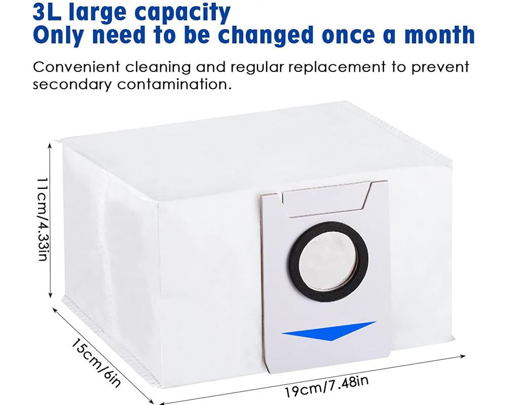 5 PCS Replacement Dust Bags for ECOVACS DEEBOT X1 OMNI, T10, T20, and T10 Omni