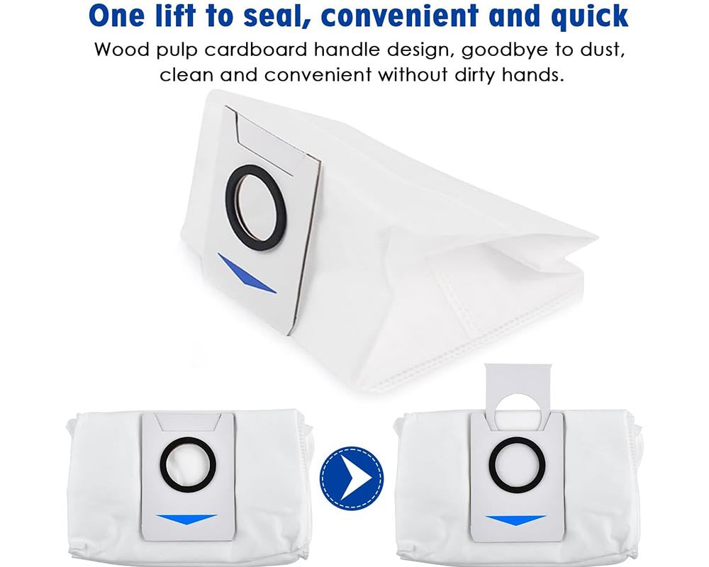 5 PCS Replacement Dust Bags for ECOVACS DEEBOT X1 OMNI, T10, T20, and T10 Omni