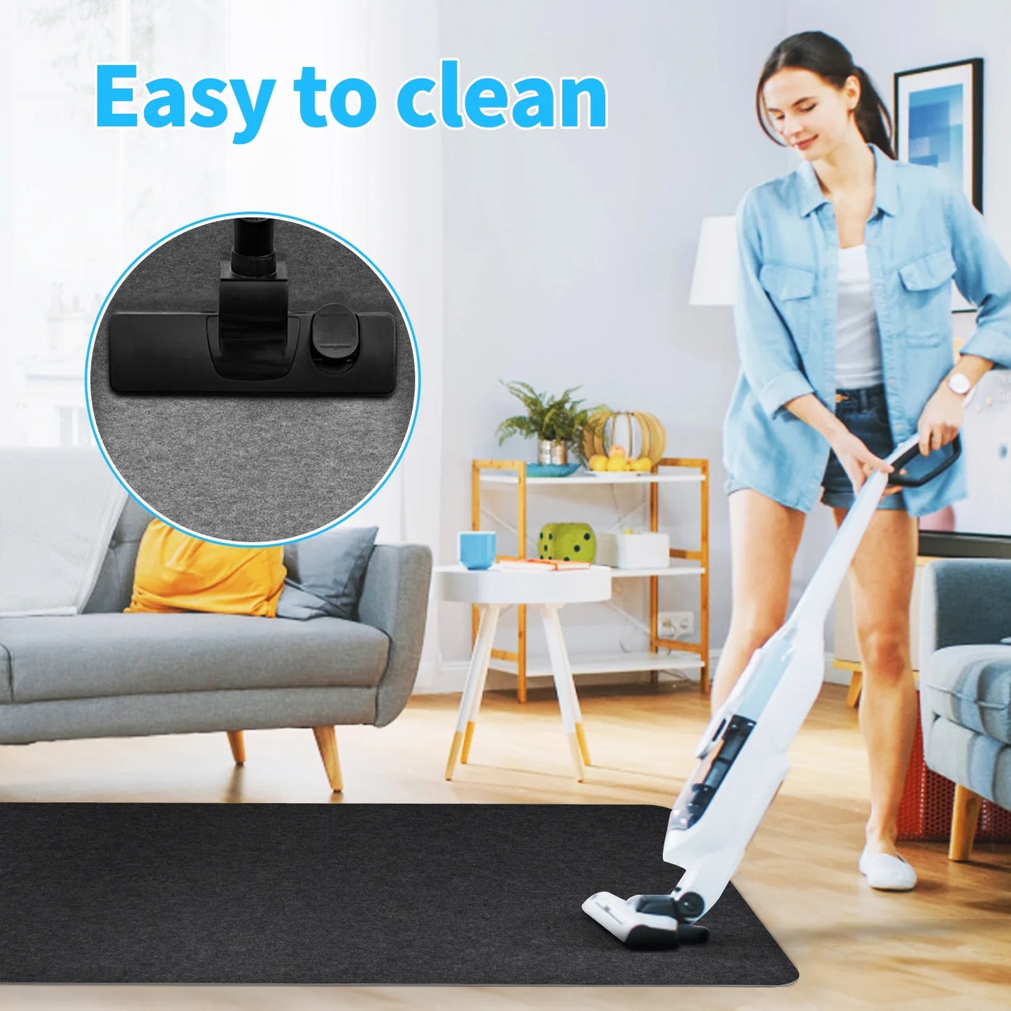 Chair Mat for Hardwood Floor 90X140cm Office Desk Floor Protector (Dark Grey) hard floor chair Mat