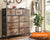 9-Drawer Dresser, Fabric Storage Dresser for Bedroom, Closet, Entryway, Tall Chest Organizer Unit with Fabric Bins, Sturdy Frame, Easy Pull Handles Wooden Top, Rustic Brown