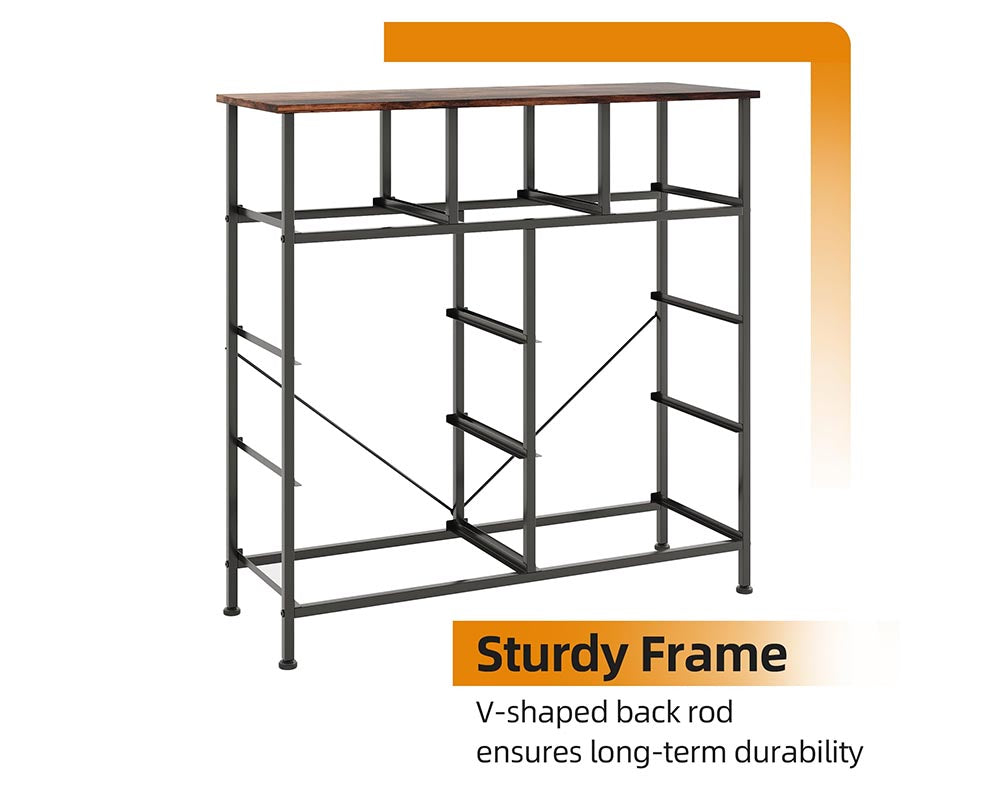 9-Drawer Dresser, Fabric Storage Dresser for Bedroom, Closet, Entryway, Tall Chest Organizer Unit with Fabric Bins, Sturdy Frame, Easy Pull Handles Wooden Top, Rustic Brown