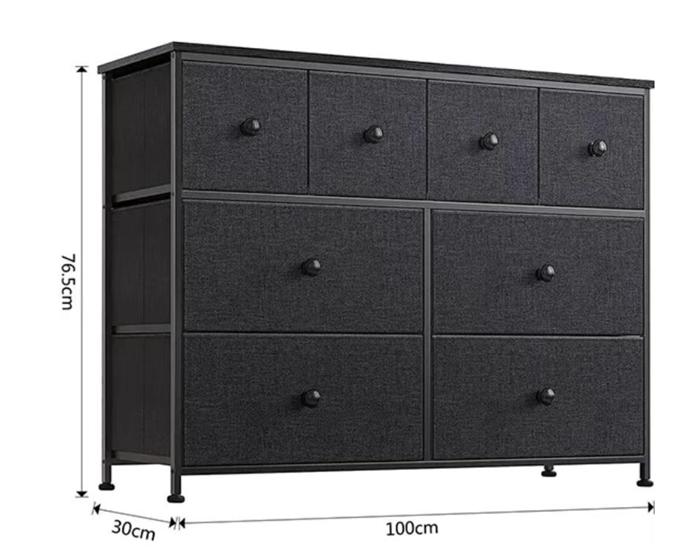 Storage Dresser Cabinet Tall boy 8 Drawer Fabric Tower Organizer by CURA