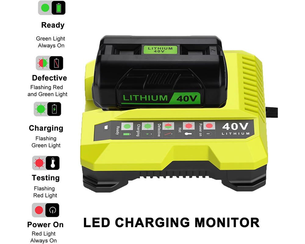 OP401 40V Battery Charger – Compatible with Ryobi 40V Lithium Batteries