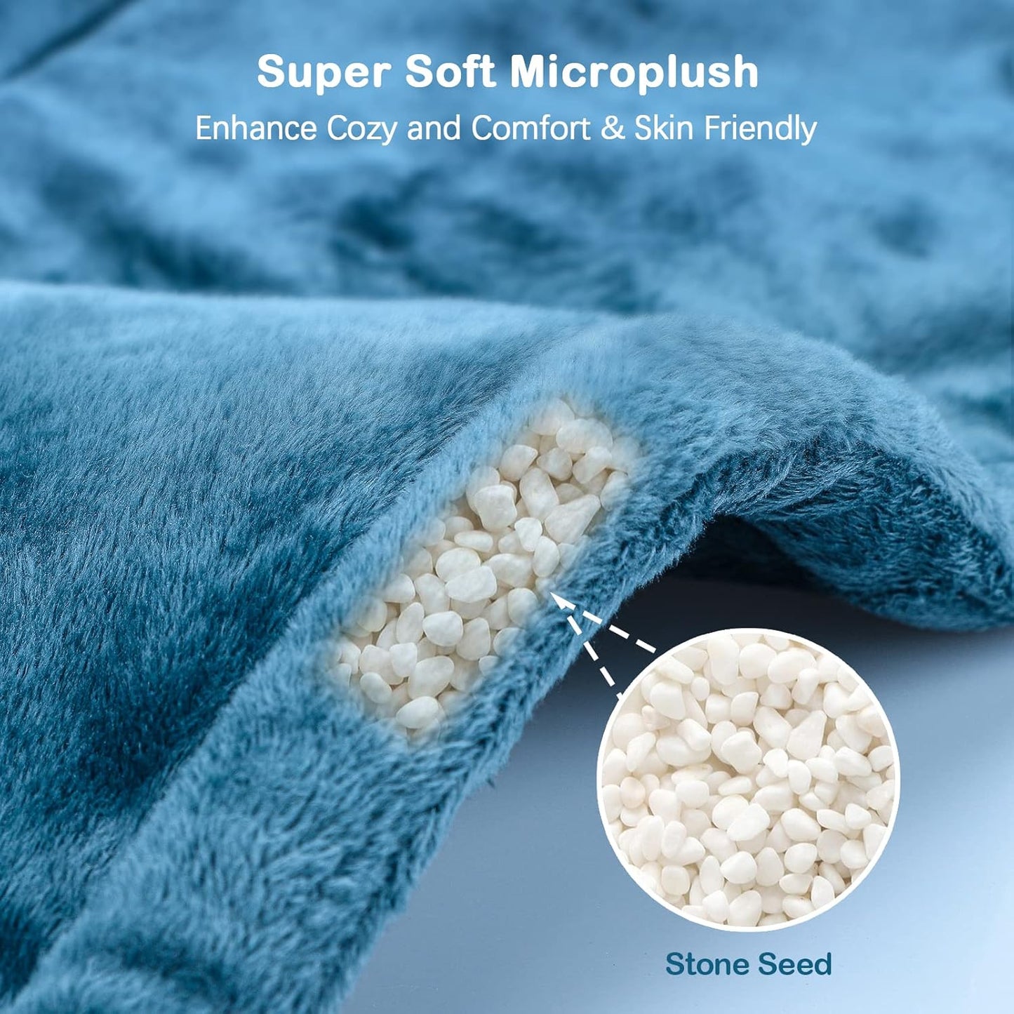 Heating Pad for Neck and Shoulders – Electric Weighted Heating Pad for Back Pain Relief – 6 Heat Settings & 4 Timers – Perfect Christmas Gift for Women, Men, Moms, Dads (Blue)