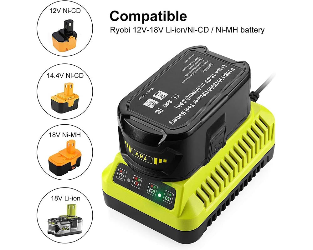 12V-18V Replacement Charger for Ryobi Tools Battery Replacement RYOBI battery Charger