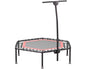 51-Inch Indoor Trampoline with Height Adjustable Bar – Red Rebounder for Home Fitness