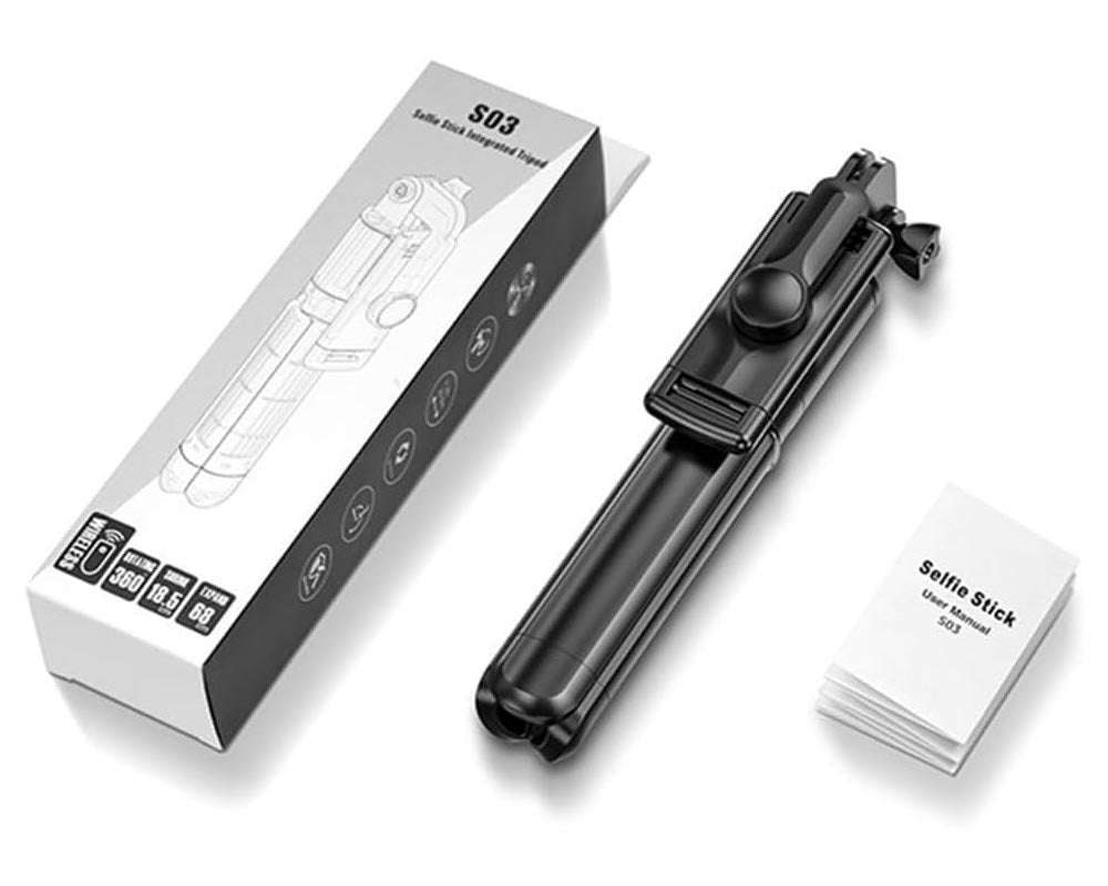 Extendable Selfie Stick with Tripod Stand and Detachable Bluetooth Remote Phone Tripod Stand