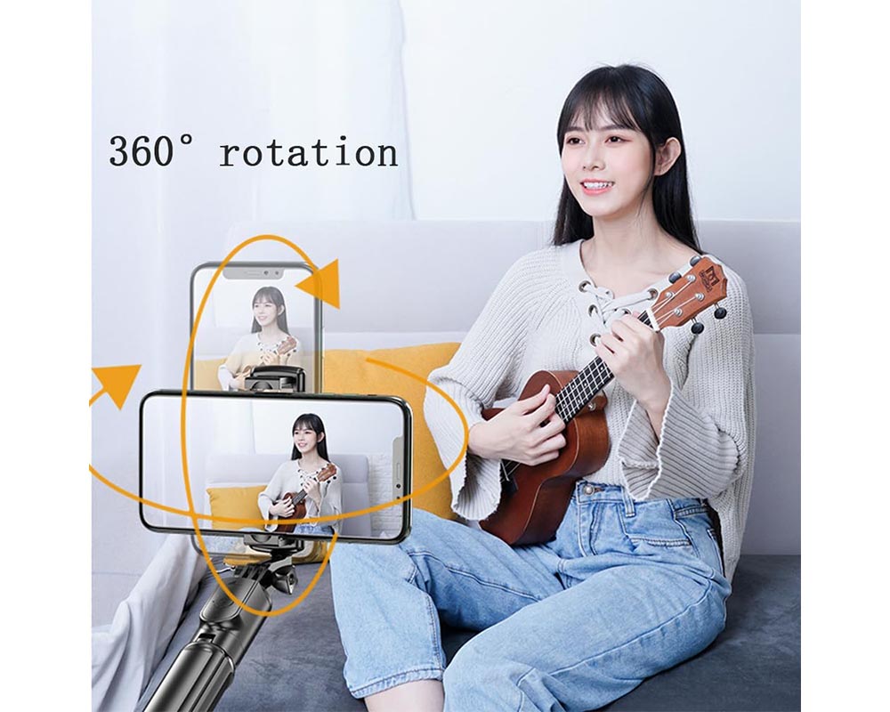 Extendable Selfie Stick with Tripod Stand and Detachable Bluetooth Remote Phone Tripod Stand