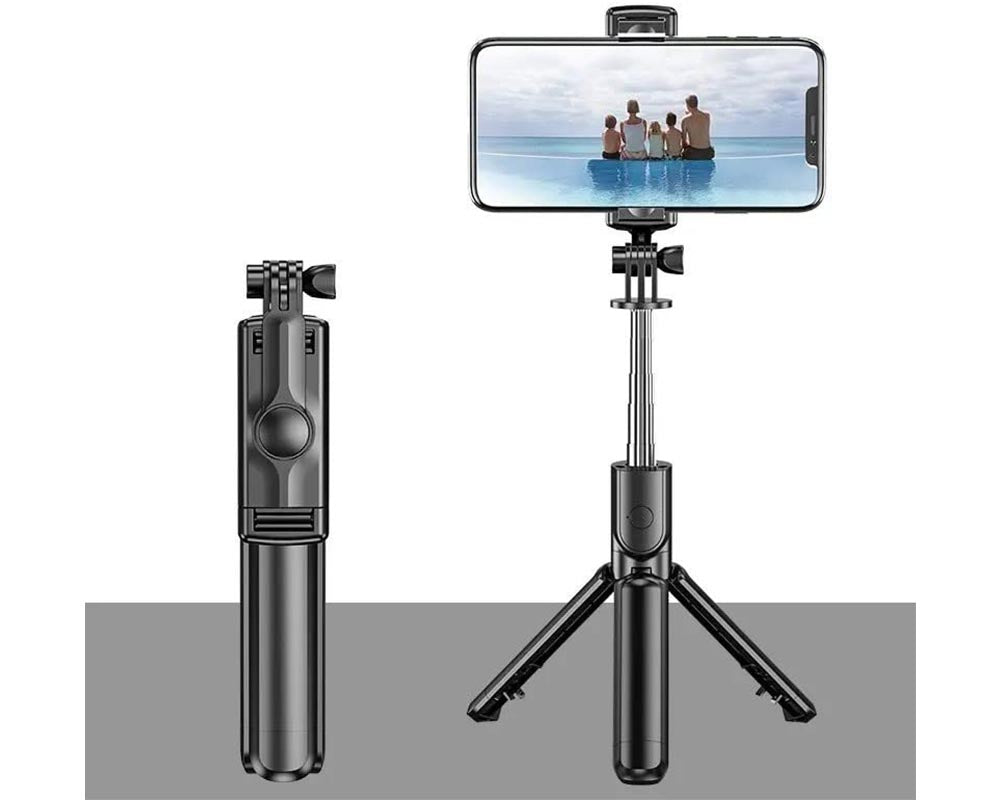 Extendable Selfie Stick with Tripod Stand and Detachable Bluetooth Remote Phone Tripod Stand