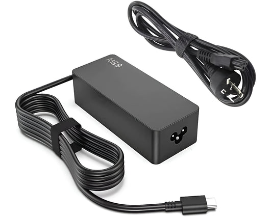 65W USB-C/Type C Laptop Charger Adapter for Lenovo Yoga and ThinkPad Series Replacement USB C Lenovo Laptop Charger 65W