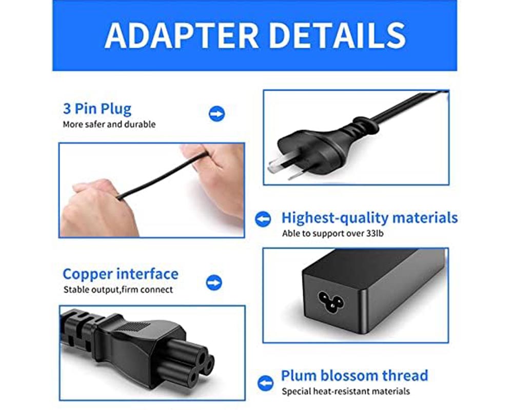 65W USB-C/Type C Laptop Charger Adapter for Lenovo Yoga and ThinkPad Series Replacement USB C Lenovo Laptop Charger 65W