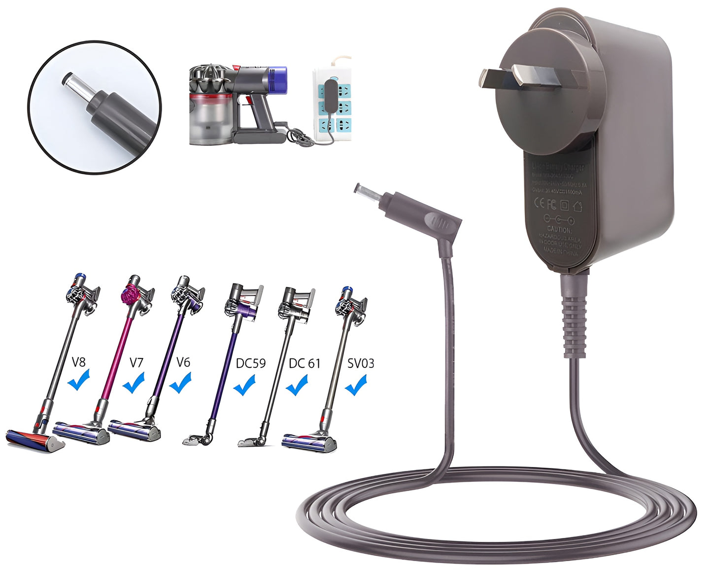 Dyson V6 V7 V8 Charger Replacement Dyson Cordless Vacuum Cleaners Charger