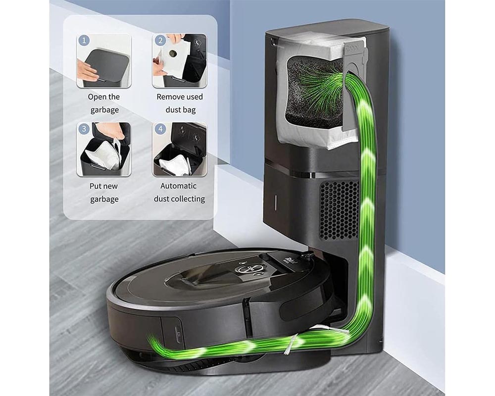 12 Pack Eco-Friendly Disposal Vacuum Dust Bags for iRobot Roomba i7/i7+, E5/E6, and s9 Series Dust Bags for iRobot Roomba