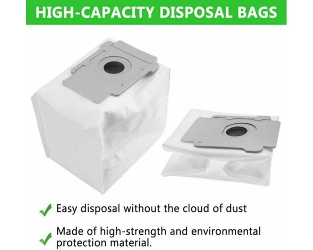12 Pack Eco-Friendly Disposal Vacuum Dust Bags for iRobot Roomba i7/i7+, E5/E6, and s9 Series Dust Bags for iRobot Roomba