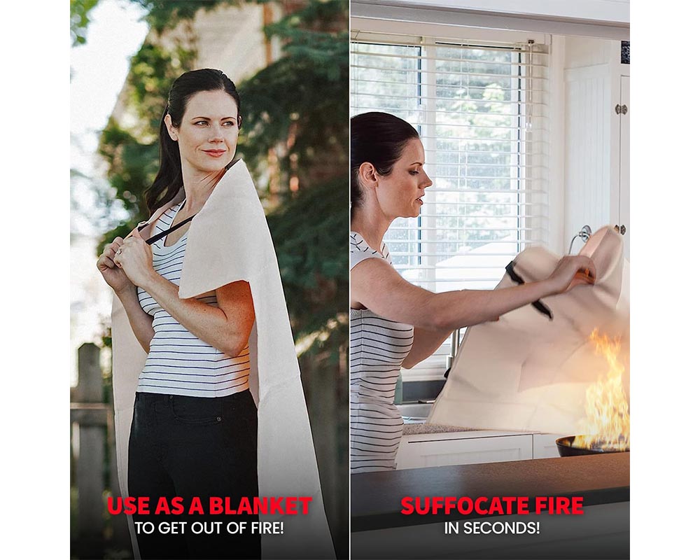 Fire Blanket Fiberglass Emergency Survival Safety Blanket (1 x 1M) Fire Emergency Blanket
