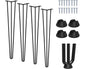 12-Inch Hairpin Furniture Legs Heavy Duty with Rubber Floor Protectors Hairpin Table Legs 12 inch