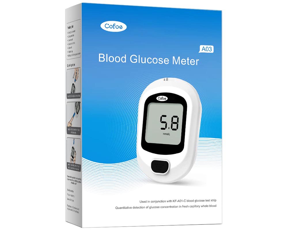 Cofoe Glucose Monitors Kit – 50 Test Strips, Lancets, and Glucometer for Accurate Blood Sugar Measurement
