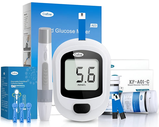 Blood Glucose Monitor Kit- 50 Test Strips, Lancets